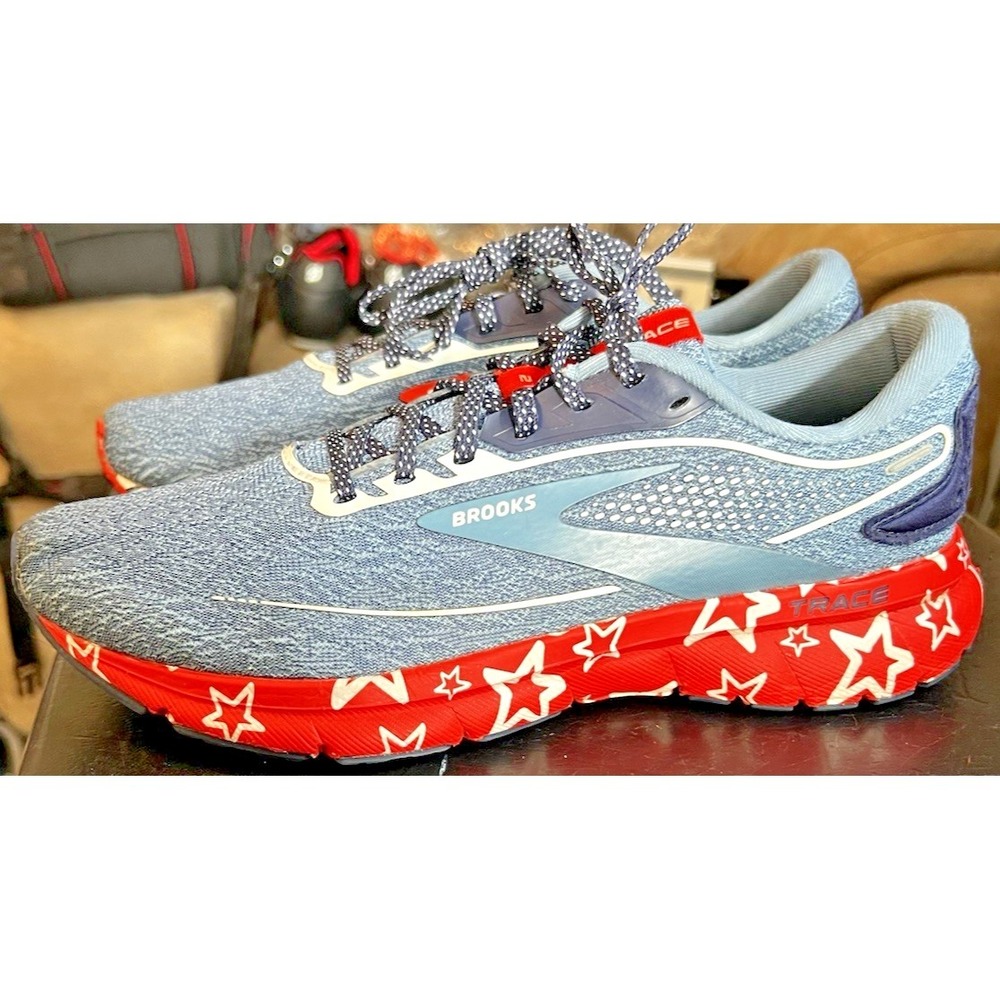 Brooks Trace 2 Patriotic Stars USA Running Sneakers America Men's Size 7.5 - Picture 8 of 11